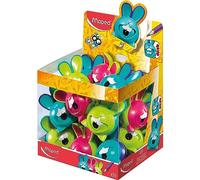 Maped - 1 x temperamatite, Ssharpener Box CROC Rabbit, per penne sottili, con astuccio temperino - colori assortiti (turchese/verde viola/rosa), confezione da 1