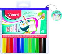 Maped - Pennarelli per lavagna Marker'Peps Fun Colors - 12 pezzi cancellabili a secco punta 1,5 mm