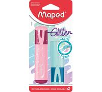 Maped 742028 - Evidenziatori con glitter pastello (confezione da 2 pezzi, colori
