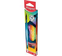Maped 852000 BLACK'PEPS ENERGY - Matite triangolari ergonomiche con testina in gomma, mina Medium HB, 6 pezzi