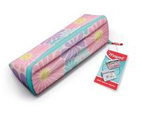 Maped - Astuccio scolastico con apertura XXL - Astuccio personalizzabile reversibile con 1 lato da colorare - Grande apertura pratica - Astuccio triangolare 22 x 6 cm - Astuccio pastello Marguerite