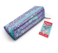 Maped - Astuccio scolastico con apertura XXL - Astuccio personalizzabile reversibile con 1 lato da colorare - Grande apertura pratica - Astuccio triangolare 22 x 6 cm - Astuccio pastello farfalla