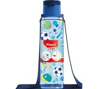 Maped - Borraccia in plastica con tracolla - Borraccia per bambini leggera e compatta - per zaino e zaino - Facile da aprire - Plastica leggera - Dispo motivo sport e uccelli - 500 ml
