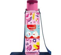 Maped - Borraccia in plastica con tracolla - Borraccia per bambini leggera e compatta - per zaino e zaino - Facile da aprire - Plastica leggera - Dispo motivo sport e uccelli - 500 ml
