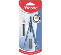 Maped - Bussola Matita con Miniera Automatica - Design Ergonomico e Moderno, Cappuccio Protettivo Punta - Fornitura Scuola Compatta e Sicura - Accessorio per la Scuola - 3 Colori