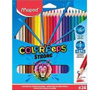 Maped Strong Color'Peps Colouring Pencils - 24 Ultra-Resistant and Ergonomic Col