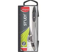 Maped Cofanetto bussola per studio con anello universale, con rami in metallo, cassa con righello integrato, 10 anni, colore nero, 1 unità (confezione da 1)