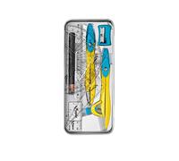 Maped - Cofanetto Mathset Compas scolastico Study Pop - Compasso metallo tutto in colori - Mini set di tracciamento + temperamatite + gomma + matita - colore blu