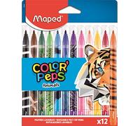 Maped Color'Peps - 12 pennarelli da colorare con animali decorati