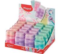 Maped Connect Duo Temperamatite a 2 fori con gomma - Deposito di grande capacità - Forma ergonomica - Colori assortiti NEW