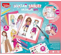 MAPED CREATIV Avatar Fashion BFF - Macchina da disegno luminosa per creare e personalizzare avatar alla moda, kit di design con stencil, adesivi e carte fantasiose - dai 7 anni