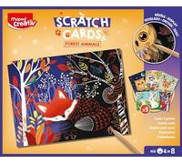 Maped Creativ - Biglietti da grattare con animali della foresta, 5 gratta e vinci, per bambini dai 4 anni