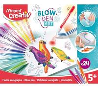 Maped Creativ Blow Art Kit - 24 pennarelli e 2 strumenti aerografo, kit artistico per bambini