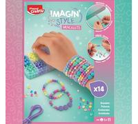 MAPED CREATIV - Bracciali Imagin'Style - Kit fai da te per bambini per creare braccialetti intrecciati e perline - attività creativa intorno ai gioielli - dai 5 anni in su