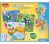 Maped Creativ - Set di 5 adesivi per decalcomanie + 1200 gommette, per il tempo libero creativo per bambini dai 3 anni