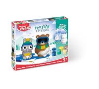 Maped CREATIV - Set di statuette in gesso PLASTER FRIENDS - Inverno: coniglio e orso - con 2 pirottini per personaggi da 9 cm, gesso, 6 colori da colorare, 1 set