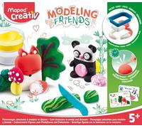 Maped Creative Modelling Friends - Set da modellare con argilla indurente ad aria, motivo: volpe e panda, multicolore