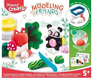 Maped Creative Modelling Friends - Set da modellare con argilla indurente ad aria, motivo: volpe e panda, multicolore