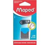 Maped - Custodia rigida con 10 miniere di ricambio da 2 mm + 1 dimensioni miniere per ricarica bussola scolastica - miniera + bussola Maped con punta 2 mm HB