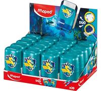 Maped - Display Bancone 20 Temperature Gomma Duo Dragon - 2 in 1 - Temperamatite a 2 fori + gomma - Senza PVC e ftalato - Con ricarica