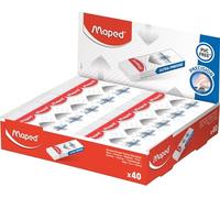 Maped - Display di 40 gomme Technic Precision - Gomma ultra precisa per una perfetta cancellazione - Fodero in cartone - Confezione Cellophane - Formato sottile ed efficace - 22,8 mm x 6 mm x 61 mm