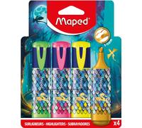 Maped Dragon - Pack of 4 Metallic Gold Highlighters, Felt Beveled Tip Markers, B