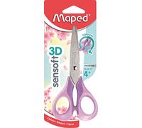 Maped - Forbici Sensoft 13 cm - Forbici per bambini con anelli morbidi ed ergonomia 3D - Forbici da scuola a partire dai 4 anni - per asilo e scuola elementare - Colore viola pastello 484291