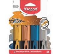 Maped - Highlighter, marker pen, FLUO PEPS metallic glitter - x4 markers 4 count