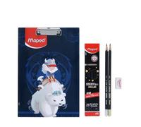 Maped Kit da 12 pezzi (tema vichingo) | Appunti premium e matite scure in legno | Blocco esami per studenti | Ideale per studenti | Kit essenziale per esami | Matita