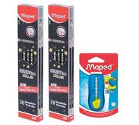 Maped Kit matite e gomme da cancellare, 20 matite scure in legno, 1 gomma gomstick universale, mina liscia per una scrittura senza disturbi, sicure e atossiche, matite di alta qualità, matita in