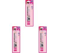 Maped - Matita BARBIE HB con testa in gomma - 6 pezzi - Matite in legno con gomma - Forma ergonomica (Confezione da 3)