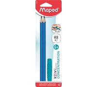 Maped - Matita in grafite Kidy Learn Concentrazione con punta Rilassante e disstressante - Forma triangolare ergonomica - Mine HB2 - Corpo testurizzato con impugnatura