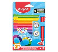 Maped - Matite Colorate Jumbo Infinity - Per i più Piccoli - 100% Mina, 100% Utilizzabile - Zero Rifiuti - Senza Puntatura - Dura Molto a Lungo - Forma Triangolare Ergonomica - Astuccio da 12 Matite
