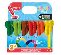Maped - Matite colorate Jumbo Infinity x72 - Per i più piccoli - 100% miniera, 100% utilizzabile - Zero rifiuti - Senza taglio - Dura molto a lungo - Forma triangolare ergonomica - Formato scuola