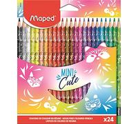 Maped - Matite da colorare Collezione- Troppi carini - Colori vivaci e miniera resistente - Pochette decorata mini cute 862203 multicolore - 24 unità