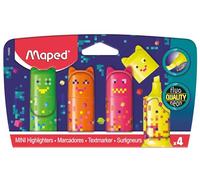 Maped - Mini Evidenziatori Pixel Party - Piccoli Evidenziatori tascabili Originali a forma di personaggi - 5 colori: verde, arancione, rosa, giallo e blu.