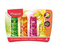 Maped Mini Friends 743677 - Evidenziatori in colori assortiti (confezione da 4 pezzi)