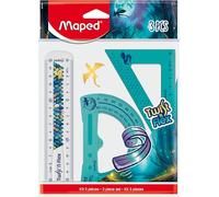 Maped - Mini Kit di Tracciamento Twist'N Flex Dragon - 3 pezzi - Infrangibile - Regola 15 cm + Squadra 60° + Goniometro 180°