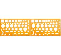 Maped - Normografo per schizzi e diagrammi - Tracciatore di forme tecniche - Stencil per cerchi, triangoli, quadrati e rettangoli - 10 forme geometriche di varie dimensioni - Modello antiurto