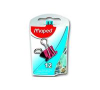 Maped Office MORSETTO DOPPIO CLIP 15 MM X12 SCATOLA DISPENSER, 361211, Colori assortiti
