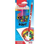 MAPED Pastelli Cancellabili Oops X12 Con Gomma Incorporata Color Peps