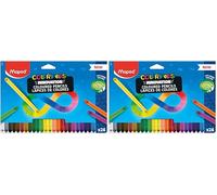 Maped - Pastelli colorati Color'PEPS INFINITY - 24 pezzi - 100% mina colorata - non è necessario temperare - utilizzabile al 100% - morbido e molto piacevole sulla carta (Confezione da 2)