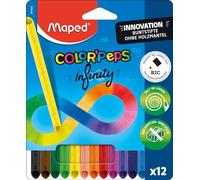 Maped - Pastelli colorati innovativi COLOR'PEPS INFINITY - 100% pastello colorato - nessun cappotto di legno - non è necessario temperare - utilizzabile al 100%