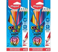 Maped Pastelli Strong Color Peps 12 Col (Confezione da 2)