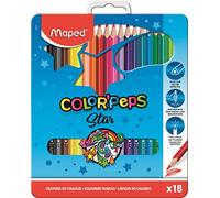Maped Pastelli Triangolari Color' Peps In Sc. Metallo Appendibile Da 18 Pz (Mina Grande Infrangibile 2,9 Mm)