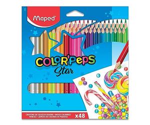 Maped Pastelli Triangolari Color' Peps In Scatola Da 48 Pz Mina Grande Infrangibile 2,9 Mm