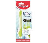 Maped - Penna cancellabile Kidy Learn - Penna Animali Camaleonte Bambini con Gomma Integrata, Ricaricabile ed Ergonomico - Fornitura scolastica per l'apprendimento della Scrittura