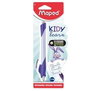 Maped - Penna cancellabile Kidy Learn - Penna Animali Coniglio Bambini con Gomma Integrata, Ricaricabile ed Ergonomica - Fornitura scolastica per l'apprendimento della Scrittura - Accessorio per la