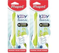 Maped - Penna cancellabile Kidy Learn - Penna Camaleonte bambino, gomma integrata (Confezione da 2)
