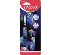 Maped - Penna stilografica Deepsea Paradise - Penna in acciaio - Punta Iridium - Penna stilografica ricaricabile - Penna a inchiostro per la scuola - Penna decorata con meduse